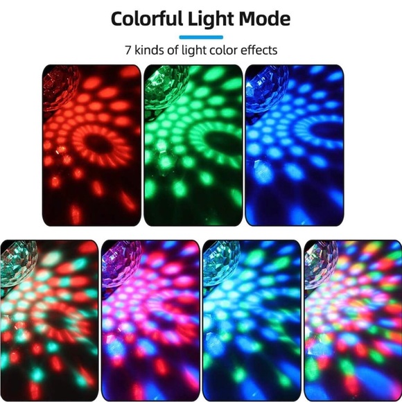 LED Party Light Disco Ball Dancing Stage Lights Remote Control Auto Sound Mode - Picture 5 of 12